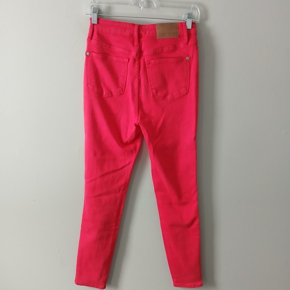 Judy Blue Women's High Rise Tummy Control Size 3/26 Skinny Jeans Red Pockets - Picture 13 of 16